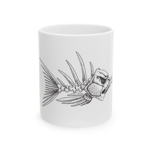 Unique Stormtrooper Fish Ceramic Mug - Fun Coffee Cup for Star Wars Fans (11oz, 15oz)