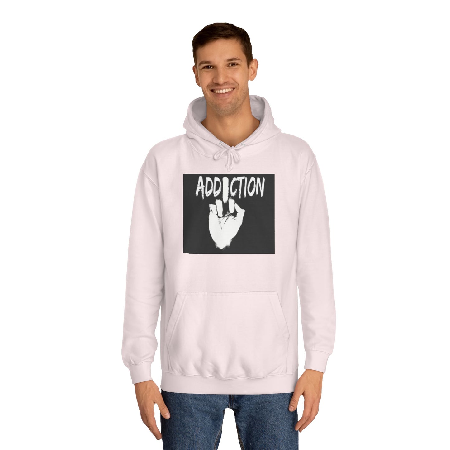 Unisex Addiction College Hoodie - Casual Comfort for Students