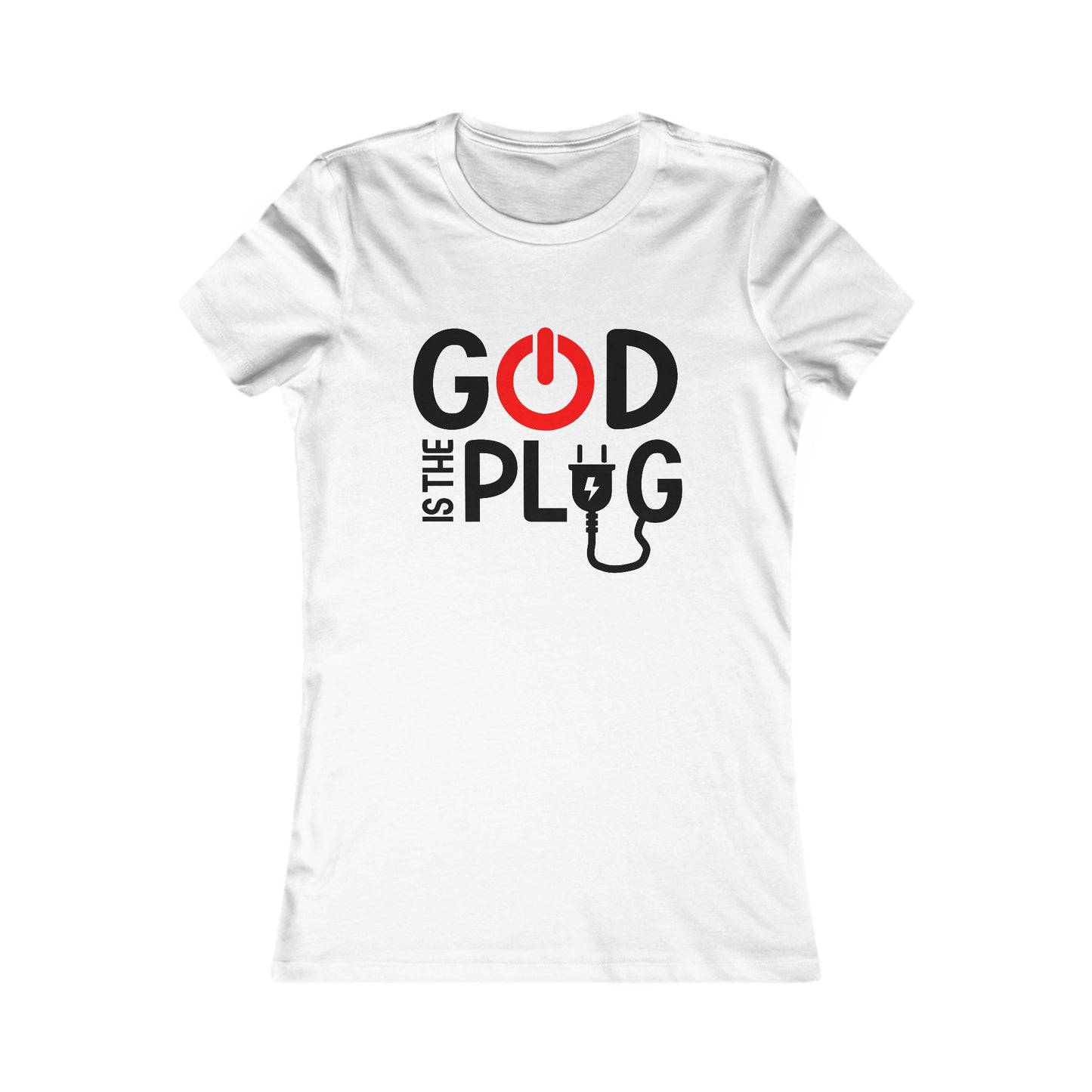 Inspirational Women's Tee - "God is the Plug" - Motivational Graphic Shirt