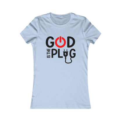 Inspirational Women's Tee - "God is the Plug" - Motivational Graphic Shirt