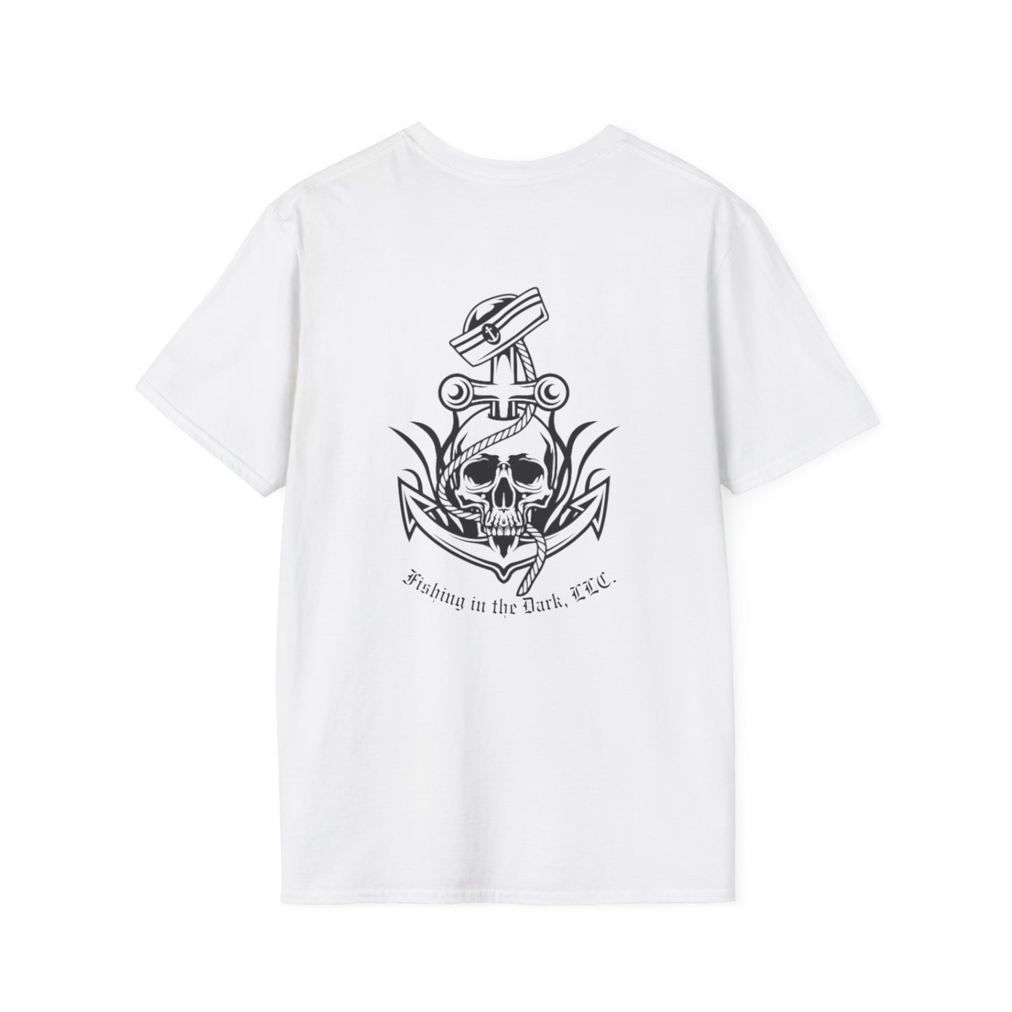 Fishing Enthusiast Unisex Softstyle T-Shirt - 'Fish On' & Skull Design