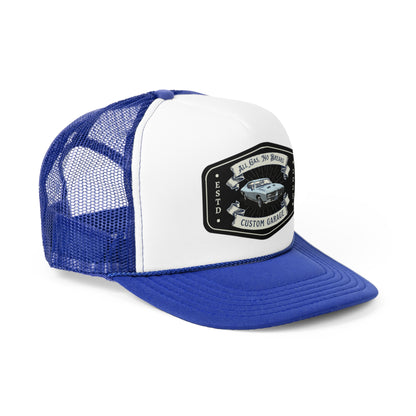 Custom Garage Trucker Cap - All Gas, No Breaks Hat for Car Enthusiasts