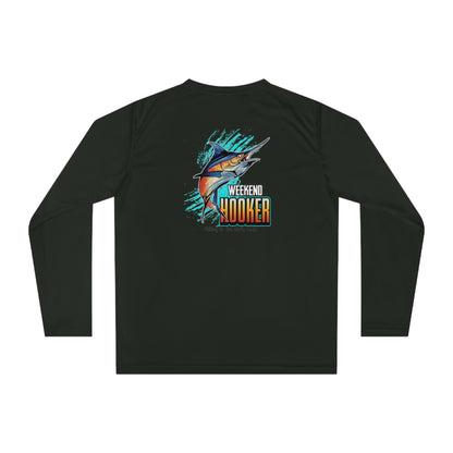 Weekend Hooker Unisex Performance Long Sleeve Shirt - Fishing Apparel with American Flag Design