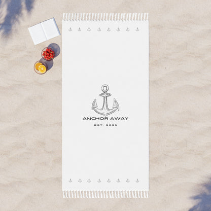 Boho Beach Towel - 'Anchor Away' Design for Summer Vibes