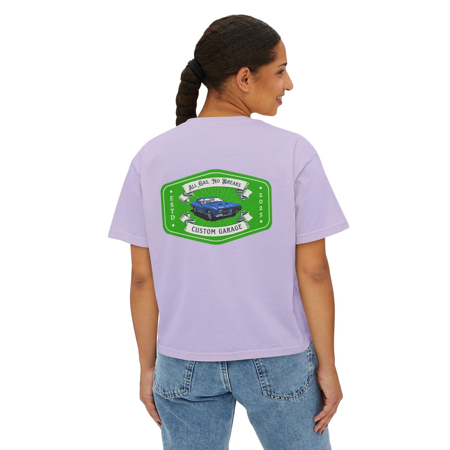 Women's Boxy Tee - Custom Garage Design for Car Lovers