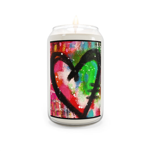 Colorful Heart Scented Candle - 13.75oz, Perfect for Romantic Occasions