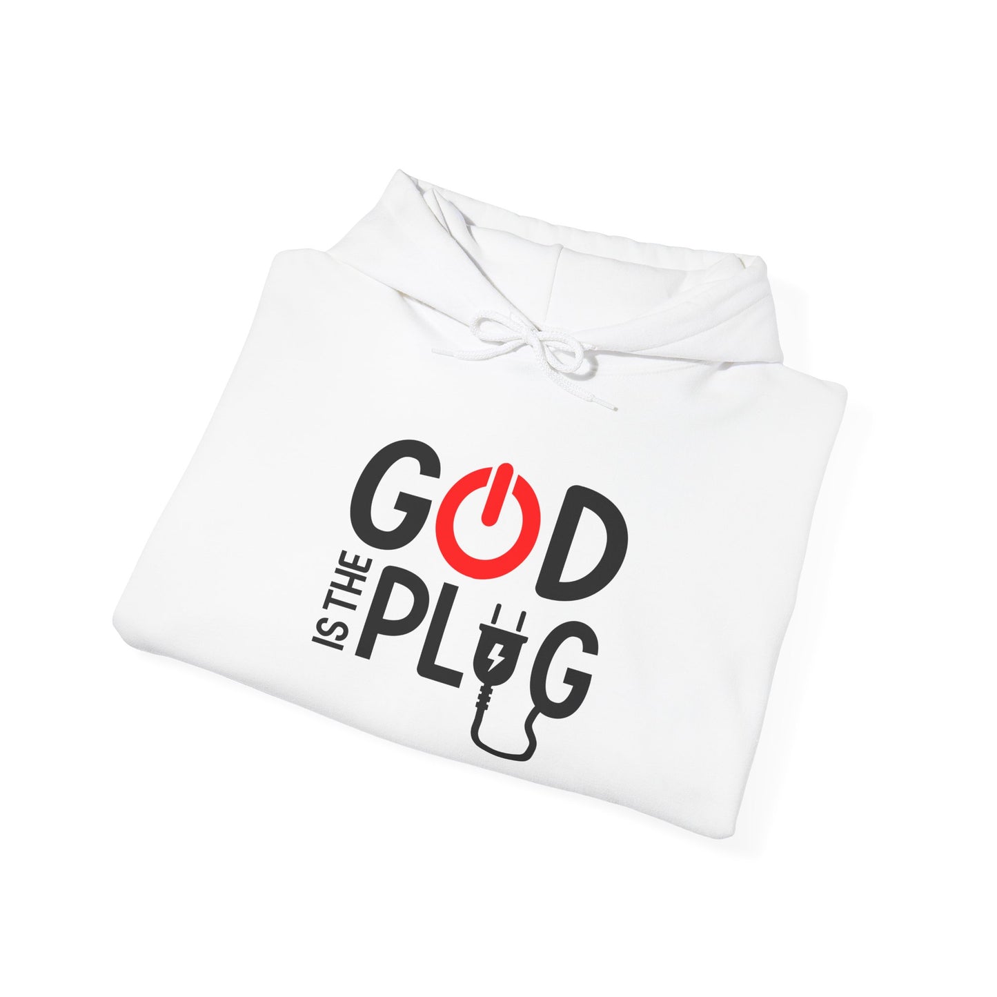 God is the Plug Hoodie - Unisex Heavy Blend™ Sweatshirt for Faith and Inspiration