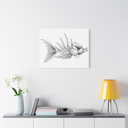 Artistic Fish Skeleton Canvas Print - Unique Home Decor for Ocean Lovers