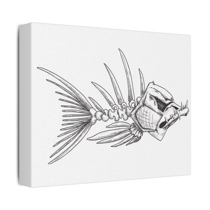 Artistic Fish Skeleton Canvas Print - Unique Home Decor for Ocean Lovers