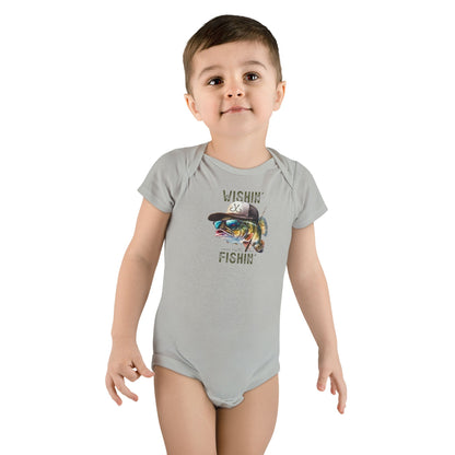 Fishing Baby Onesie® - 'Wishin' & Fishin' Design, Perfect for Outdoor Enthusiasts