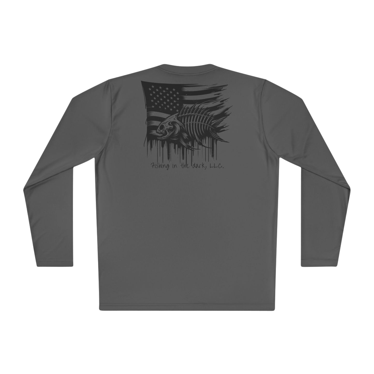 Fishing in the Dark Unisex Long Sleeve Tee - Lightweight American Flag Design