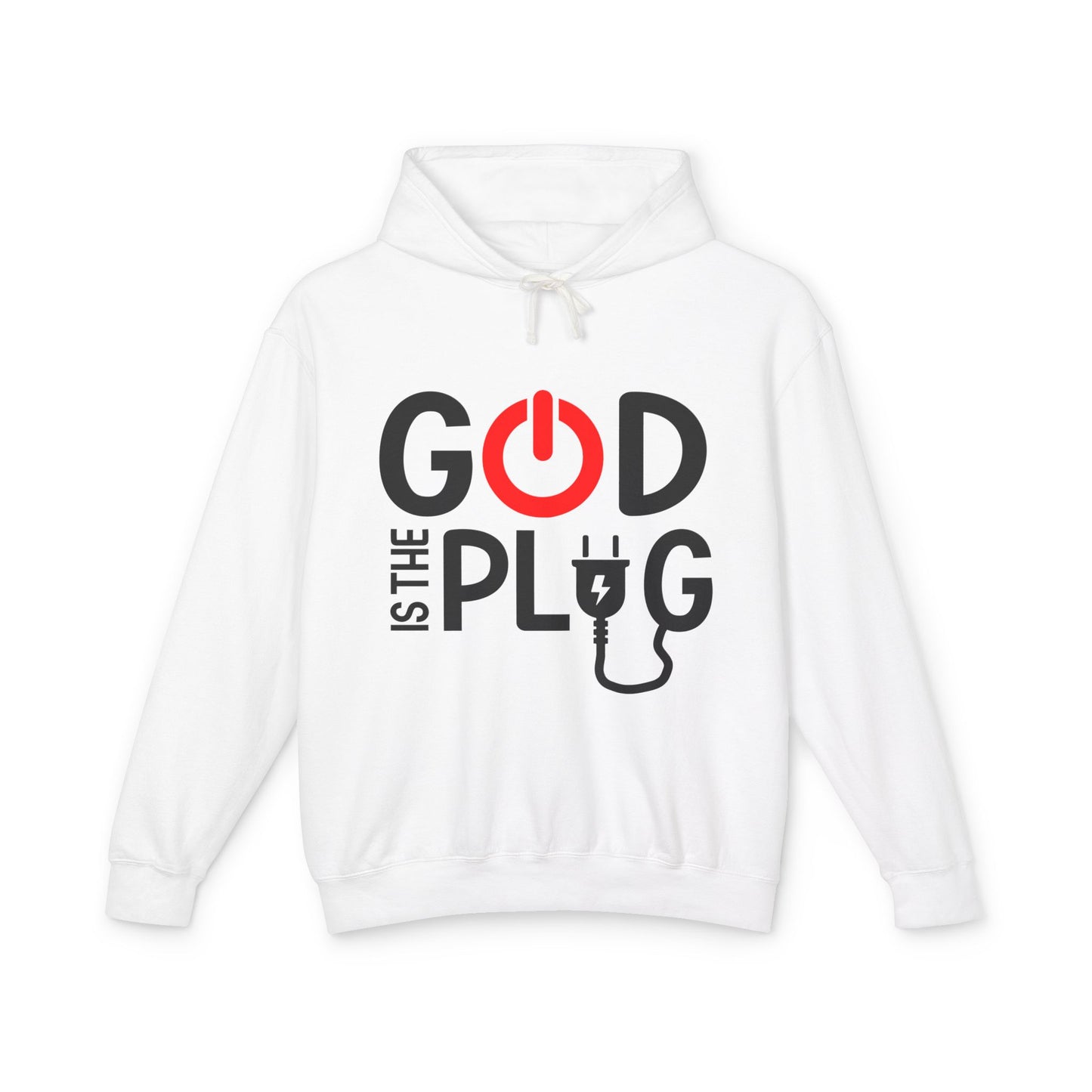 God is the Plug Unisex Lightweight Hoodie - Inspirational Sweatshirt for Daily Motivation