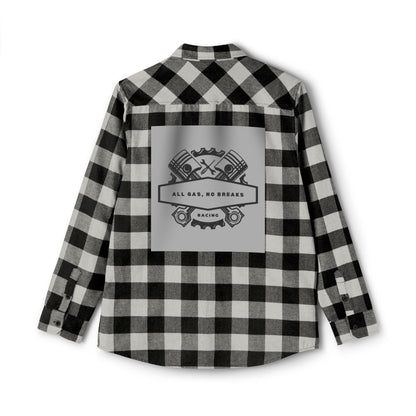 Unisex Flannel Shirt with Racing Design - All Gas No Breaks