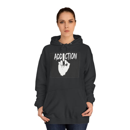 Unisex Addiction College Hoodie - Casual Comfort for Students