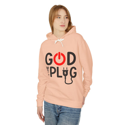 God is the Plug Unisex Lightweight Hoodie - Inspirational Sweatshirt for Daily Motivation