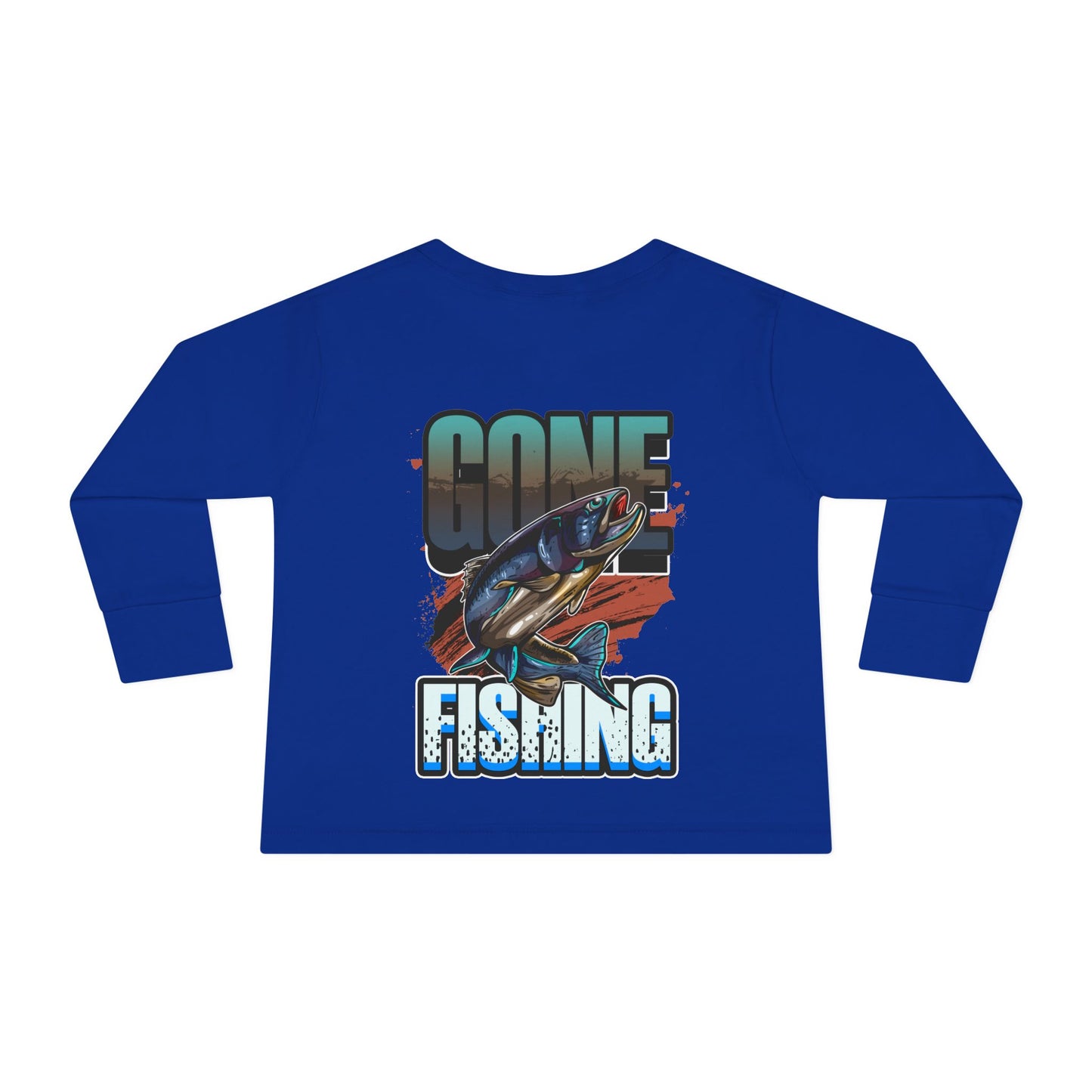 Wishin' I Was Fishin' Toddler Long Sleeve Tee - Fun Fishing Graphic Tee for Kids