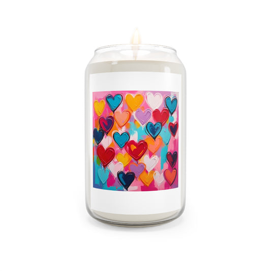 Colorful Heart Scented Candle - 13.75oz | Perfect for Gifts, Home Decor & Celebrations