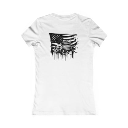 Patriotic Women's Graphic Tee - Distressed American Flag Design