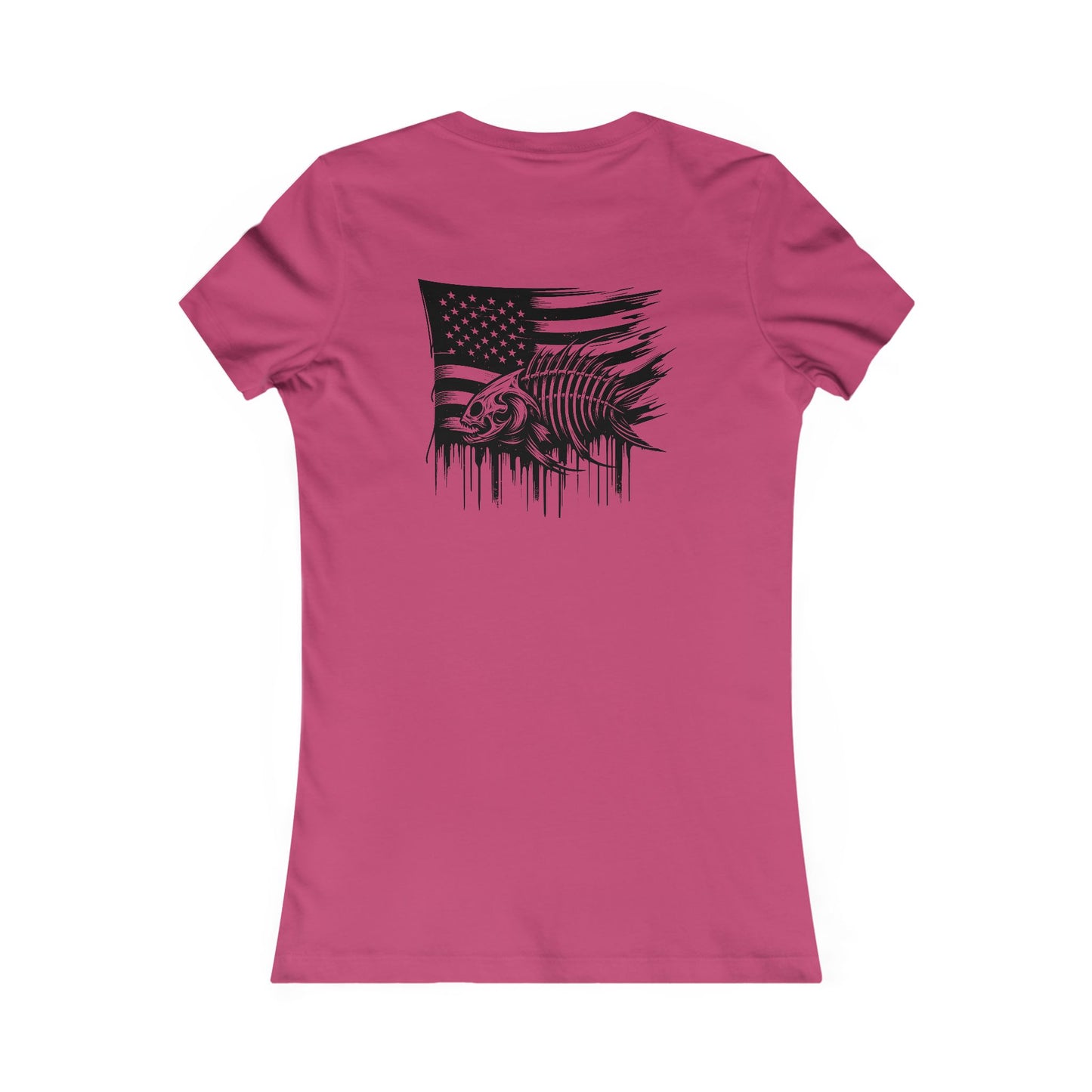 Patriotic Women's Graphic Tee - Distressed American Flag Design