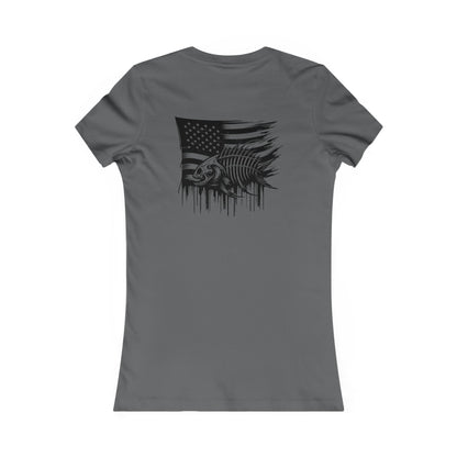 Patriotic Women's Graphic Tee - Distressed American Flag Design