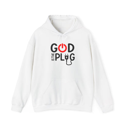 God is the Plug Hoodie - Unisex Heavy Blend™ Sweatshirt for Faith and Inspiration