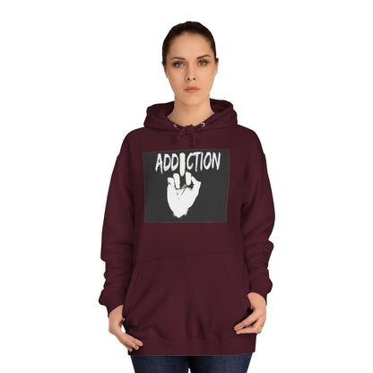 Unisex Addiction College Hoodie - Casual Comfort for Students