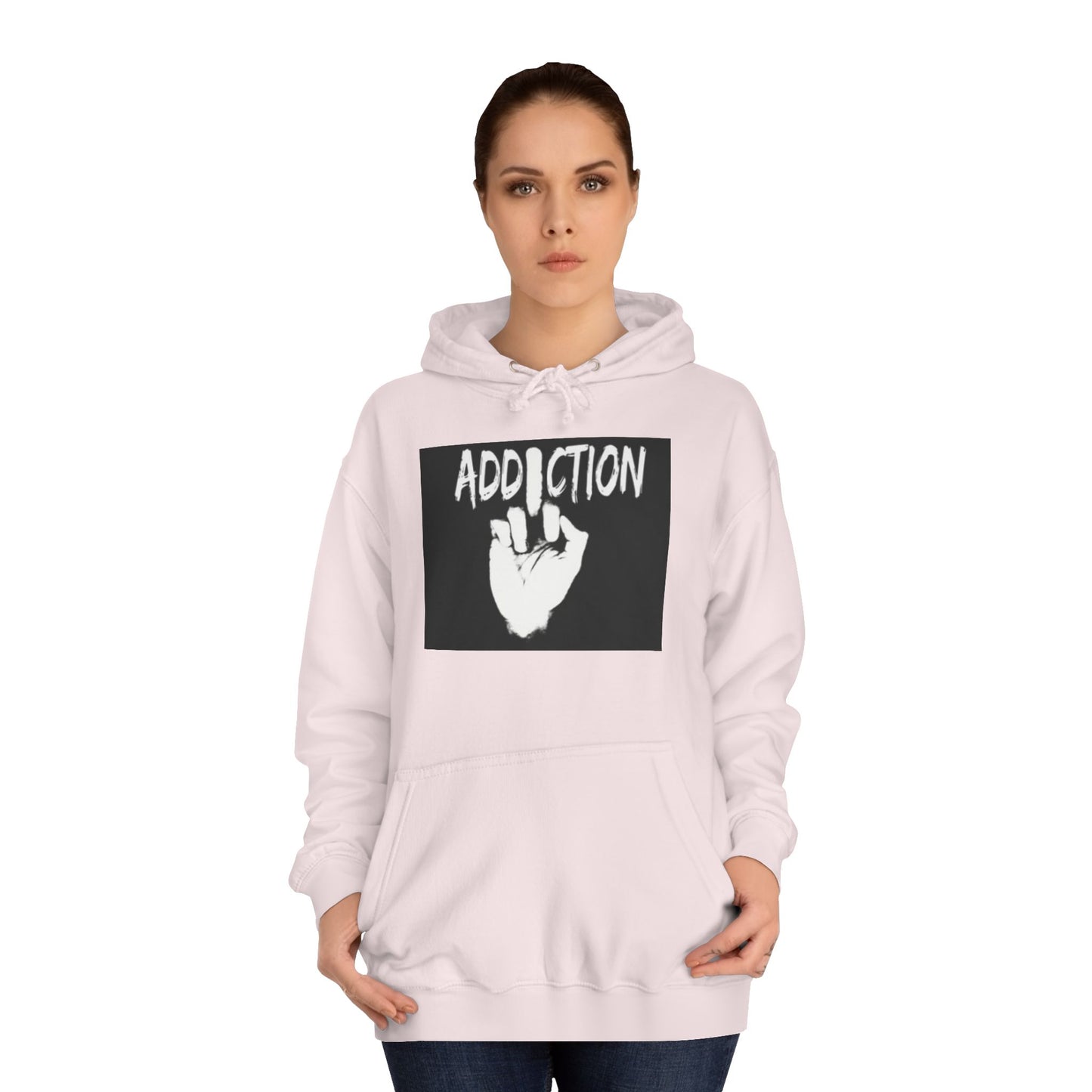 Unisex Addiction College Hoodie - Casual Comfort for Students