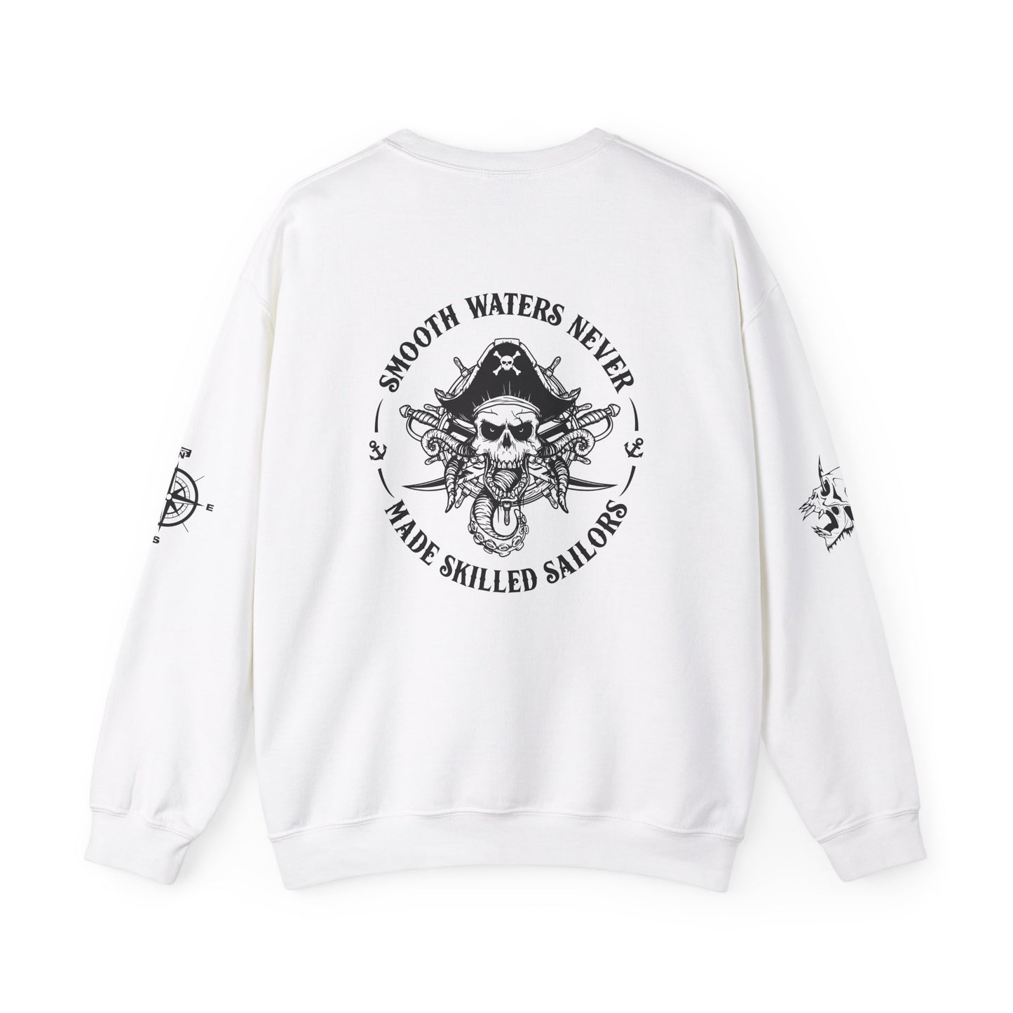 Nautical-Inspired Unisex Crewneck Sweatshirt - 'Smooth Waters Never Made Skilled Sailors'