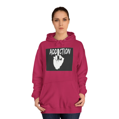 Unisex Addiction College Hoodie - Casual Comfort for Students