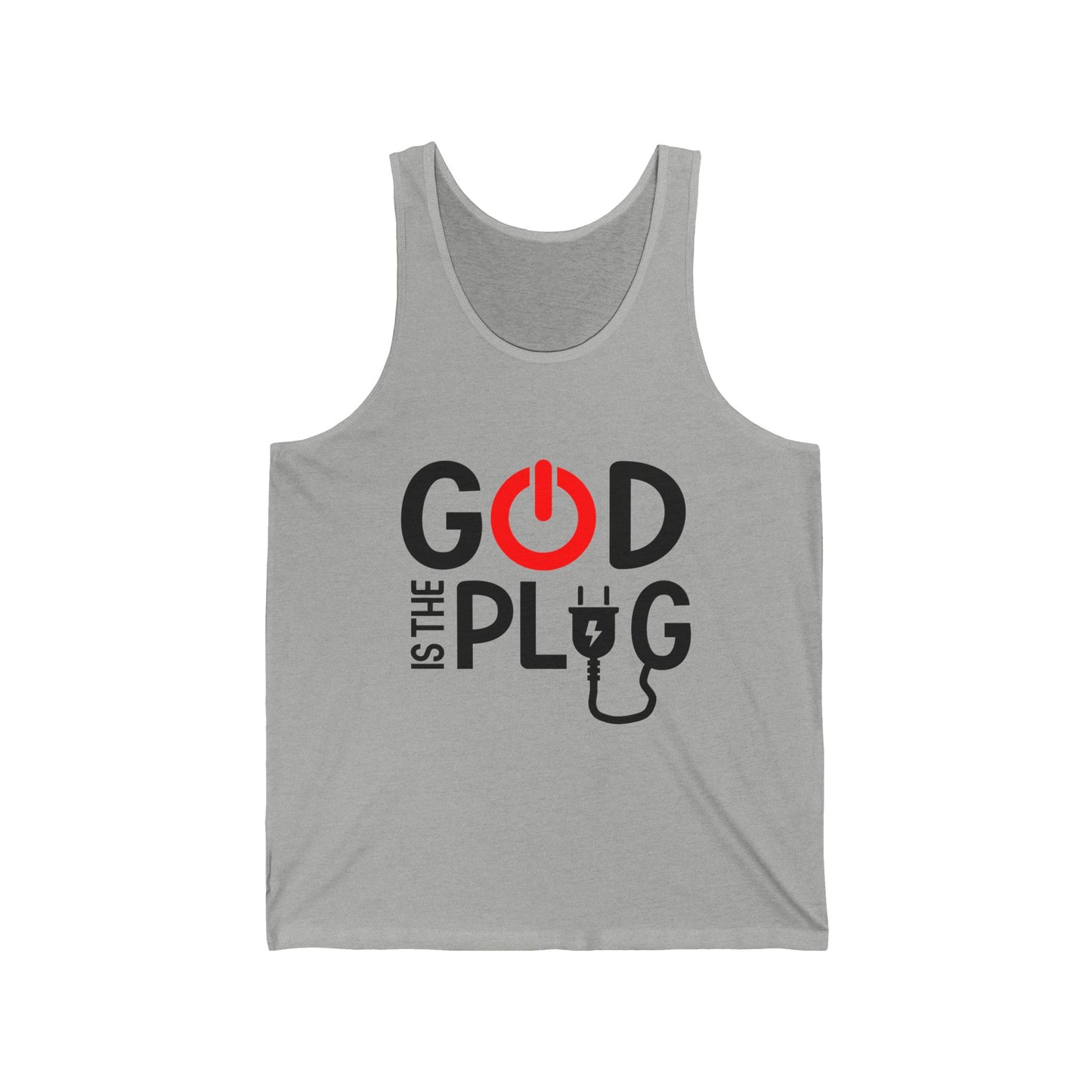 God is the Plug Unisex Jersey Tank - Stylish Spirituality for Everyday Wear