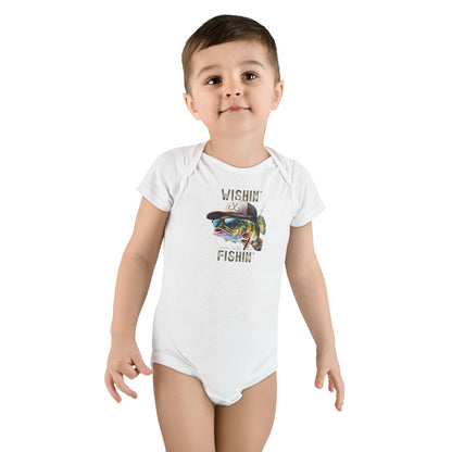 Fishing Baby Onesie® - 'Wishin' & Fishin' Design, Perfect for Outdoor Enthusiasts