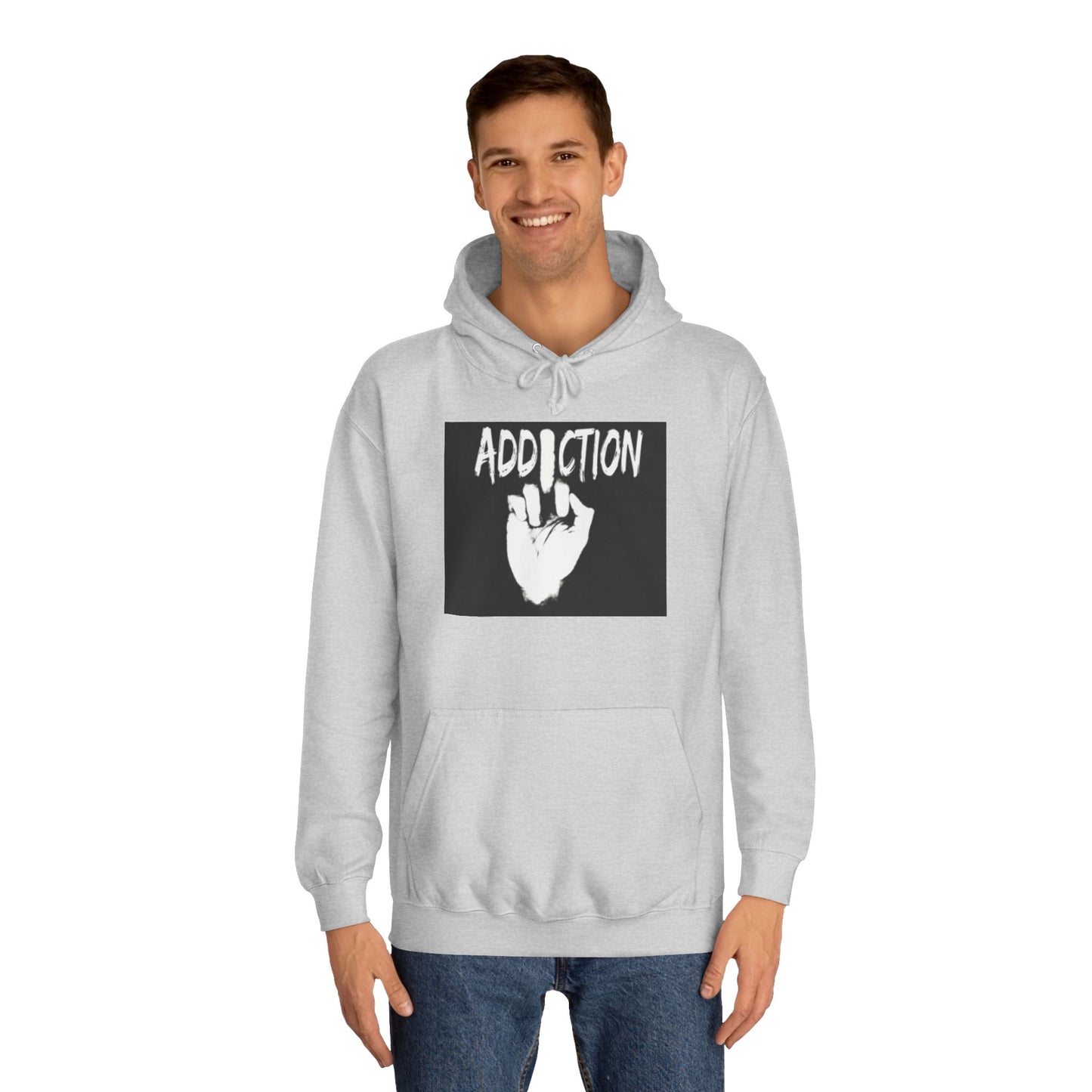 Unisex Addiction College Hoodie - Casual Comfort for Students