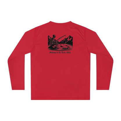 Unisex Fishing Performance Long Sleeve Shirt - 'Fishing in the Dark' Graphic Tee