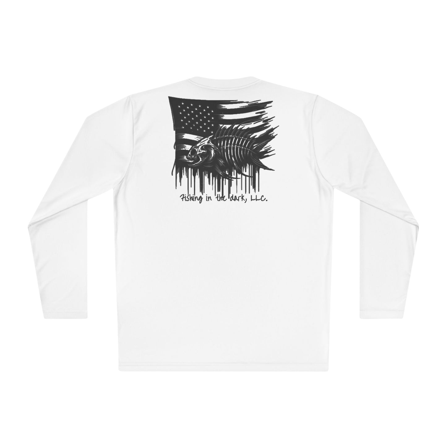 Fishing in the Dark Unisex Long Sleeve Tee - Lightweight American Flag Design