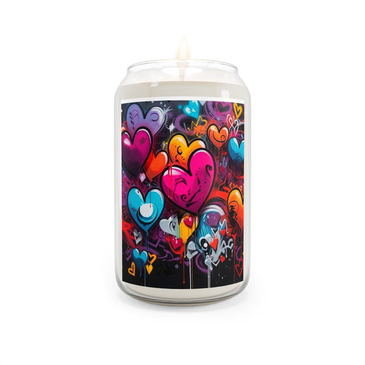 Colorful Heart Scented Candle - 13.75oz Fragrant Decor for Love and Celebrations