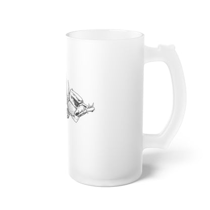 Chic Frosted Glass Beer Mug with Fish Design - Perfect for Parties and Gifting