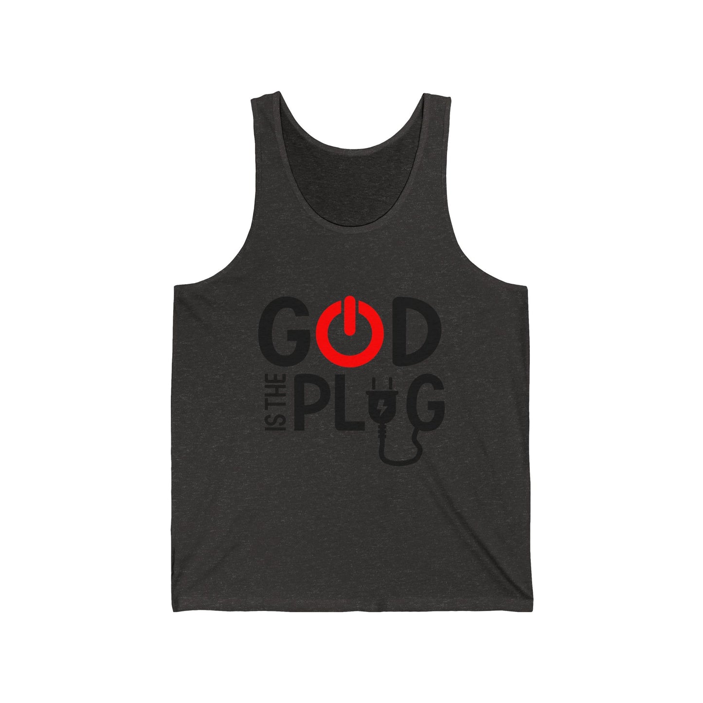 God is the Plug Unisex Jersey Tank - Stylish Spirituality for Everyday Wear