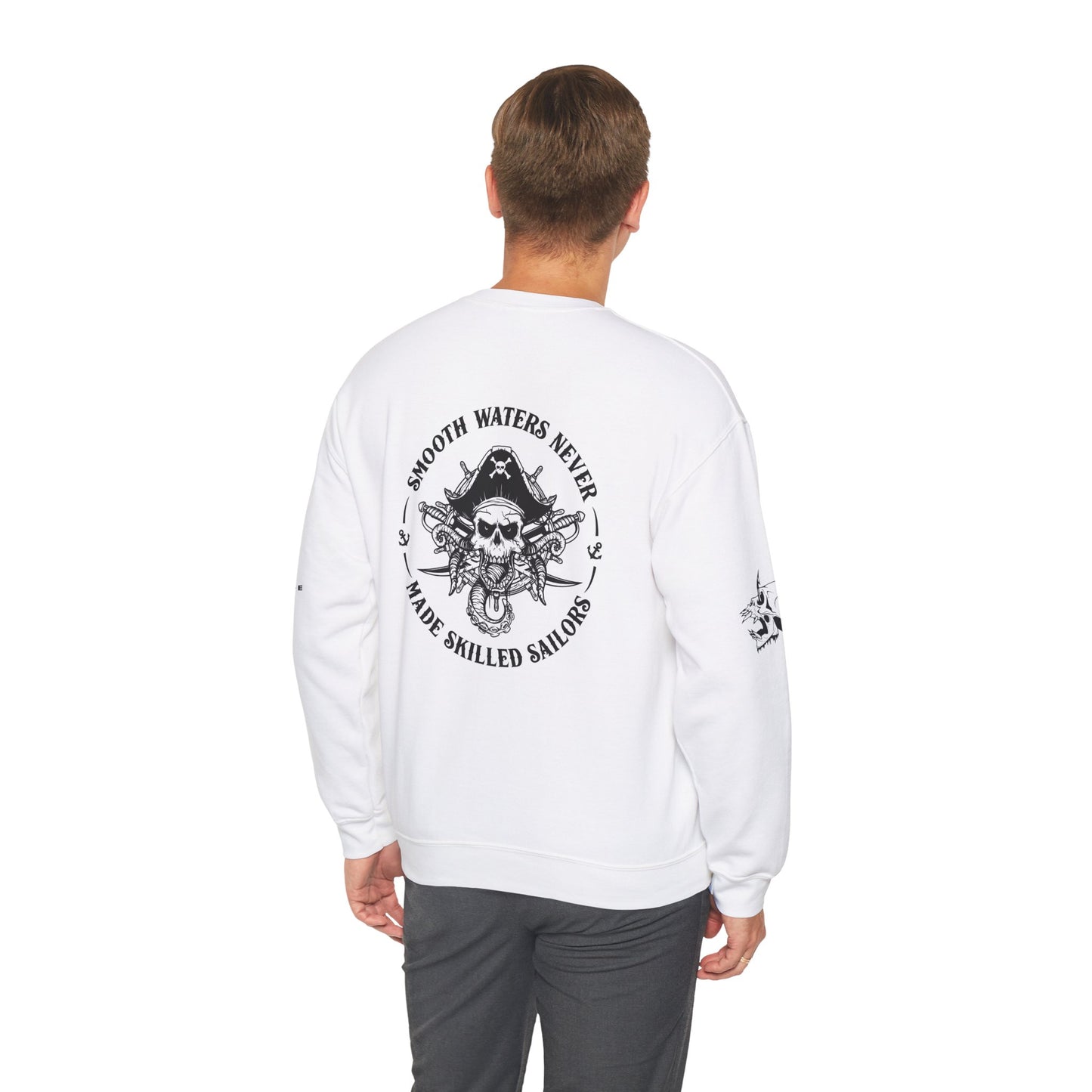 Nautical-Inspired Unisex Crewneck Sweatshirt - 'Smooth Waters Never Made Skilled Sailors'