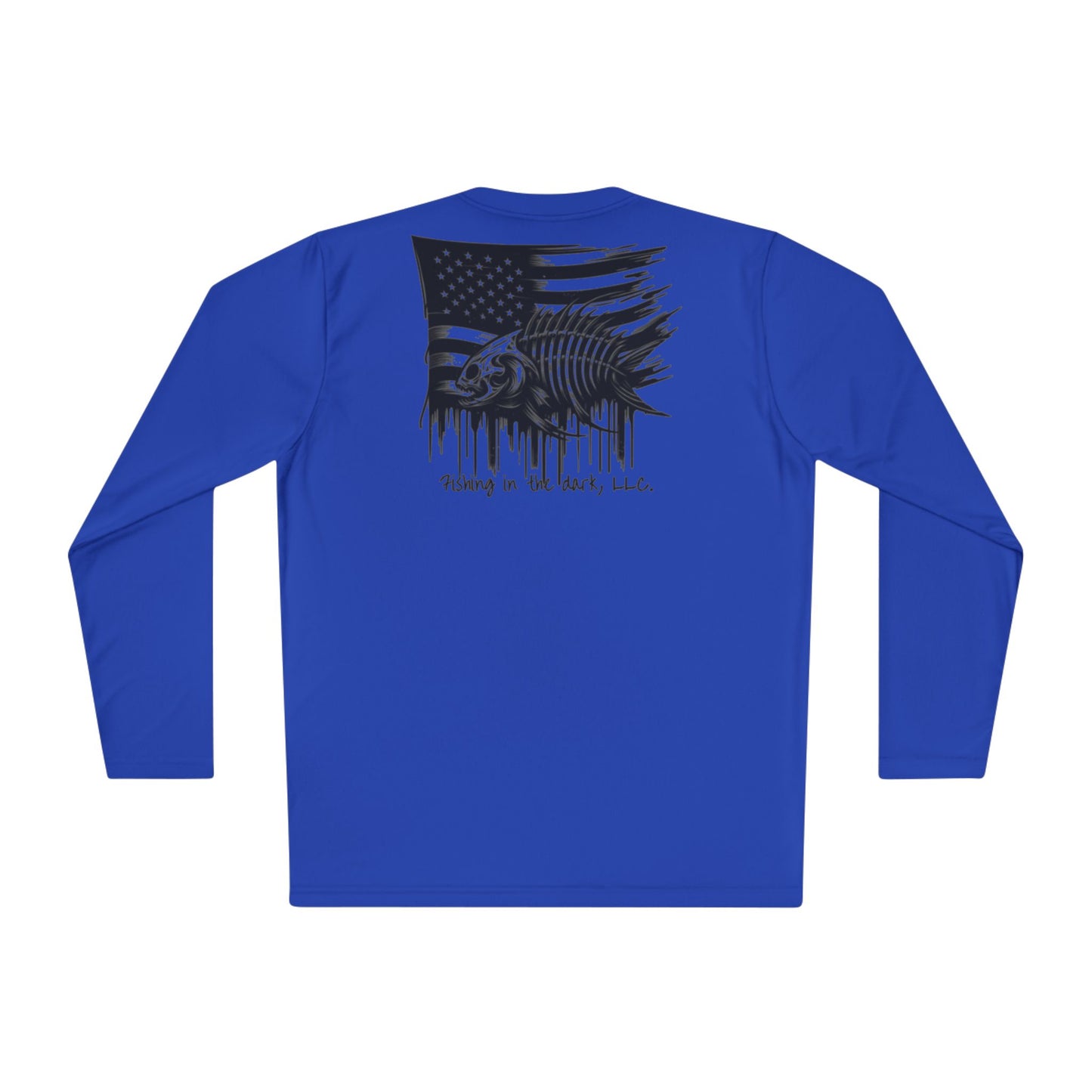 Fishing in the Dark Unisex Long Sleeve Tee - Lightweight American Flag Design