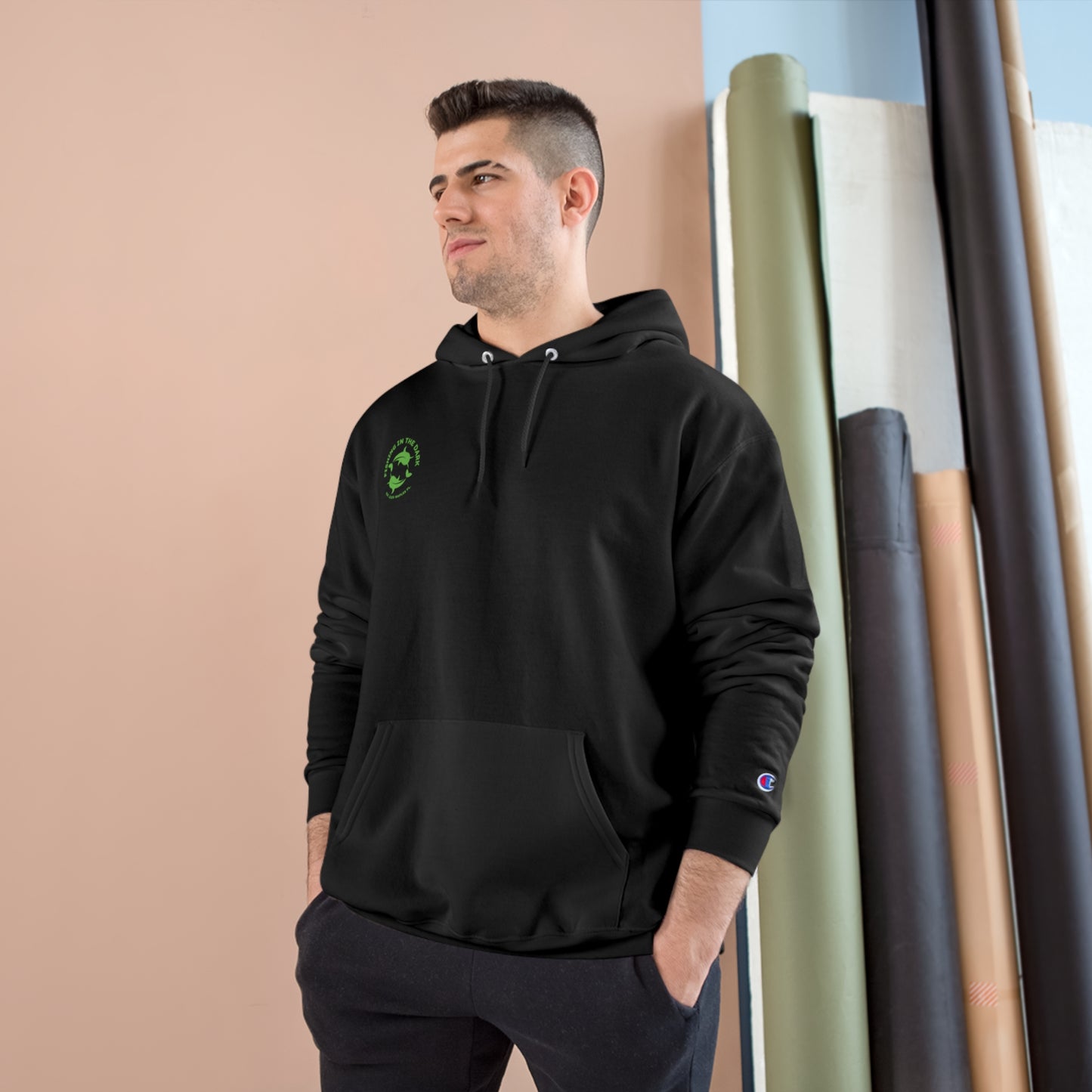 Fishing in the Dark Champion Hoodie - Perfect for Outdoor Enthusiasts