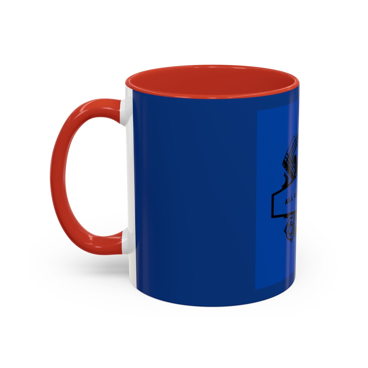 All Gas, No Breaks Racing Coffee Mug - 11 & 15oz Blue Accent