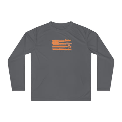 Weekend Hooker Unisex Performance Long Sleeve Shirt - Fishing Apparel with American Flag Design