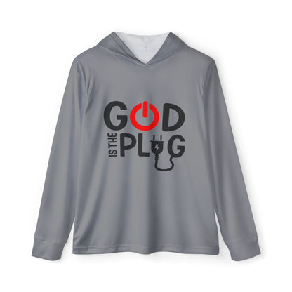 Men's Sports Long Sleeve - 'God is the Plug' Motivational Activewear