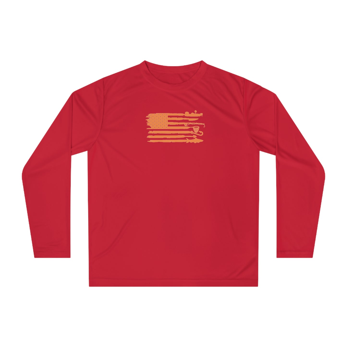 Weekend Hooker Unisex Performance Long Sleeve Shirt - Fishing Apparel with American Flag Design