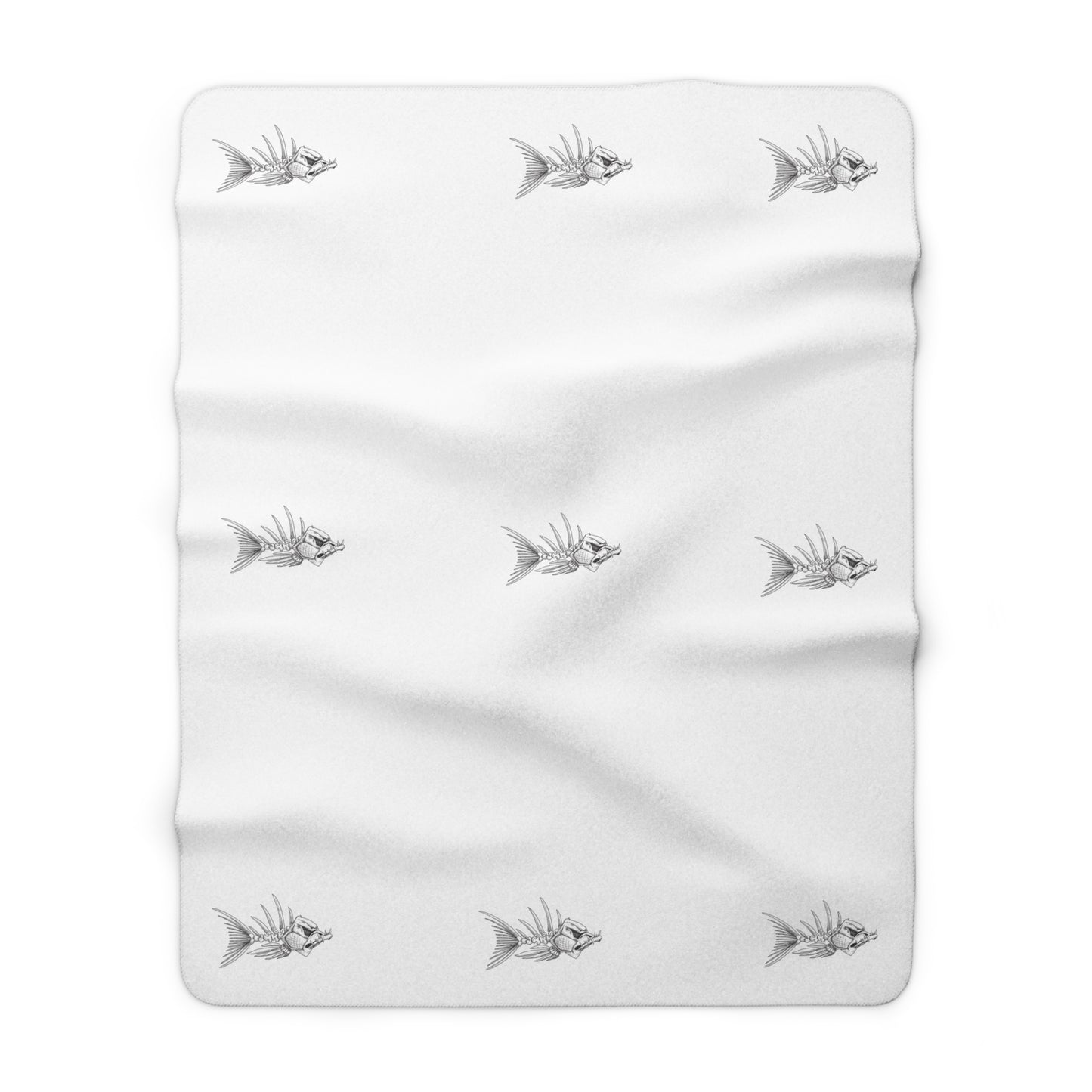 Cozy Fish Pattern Sherpa Fleece Blanket – Perfect for Home Décor and Gift Giving