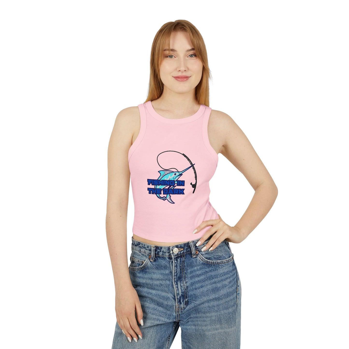 Fishing in the Dark Women's Micro Rib Racer Tank Top - Outdoor Adventure Apparel