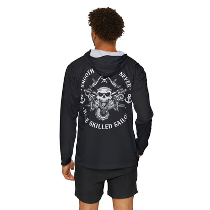 Men's Sports Fishing Hoodie - 'Fishing in the Dark' & Pirate Design