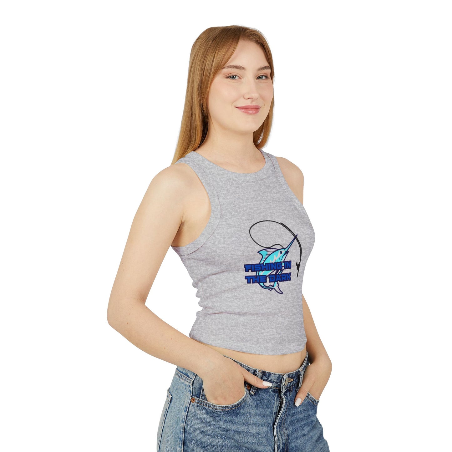 Fishing in the Dark Women's Micro Rib Racer Tank Top - Outdoor Adventure Apparel