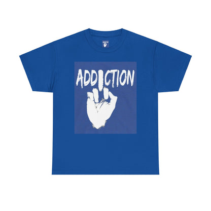 Unisex Heavy Cotton Tee - 'Addiction' Graphic Tee for Comfort & Style