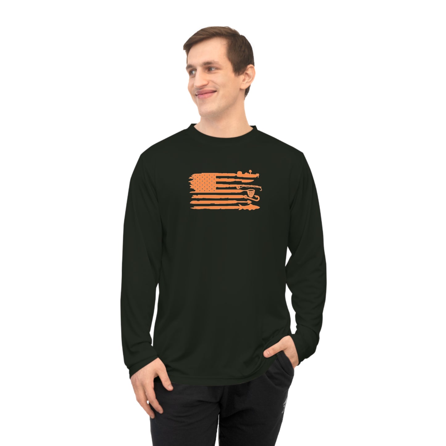 Weekend Hooker Unisex Performance Long Sleeve Shirt - Fishing Apparel with American Flag Design